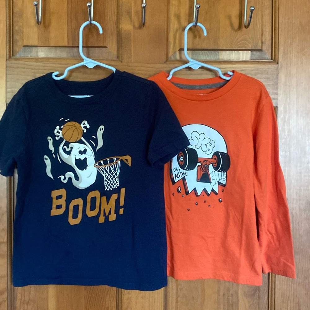 Gap short sleeve navy Halloween shirt sleeve shirt, Old Navy orange long sleeve